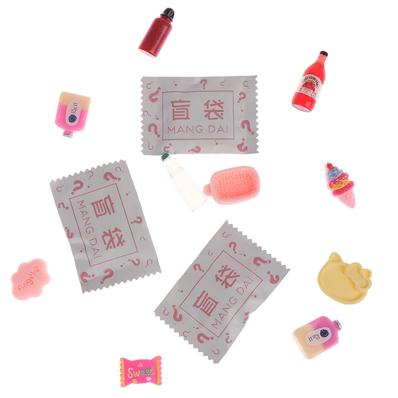 

5 шт. сумка на удачу, случайный Слепой Мешок, игрушки, кукольный домик, бутылка вина, еда, торт, игрушка, модель торта, украшения для рукоделия