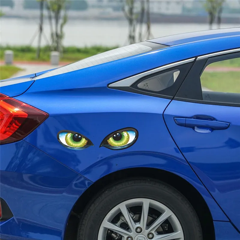 3D забавные Светоотражающие зеленые кошачьи глаза автомобильные кузова боковые