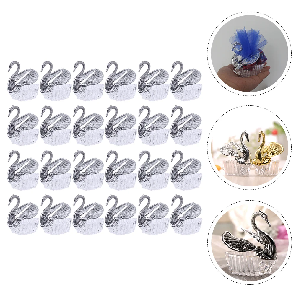 

24pcs Creative Wedding Candy Boxes European Style Swan Shaped Candy Containers