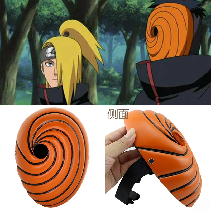 

Creative Japan kakaxi Cartoons Mask Tobi Obito kakaxi Akatsuki Ninja Madara Uchiha Masquerade Cosplay Full Face Resin Party Mask