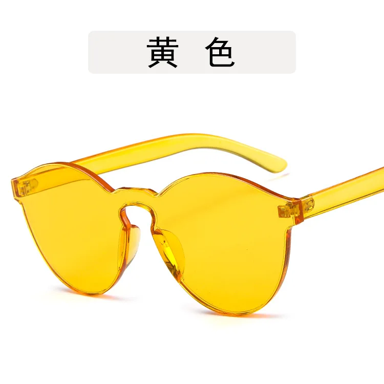 

One Piece Sunglasses Women 2020 Candy Color Sun Glasses Yellow Vintage Sunglass Photo Transparent Plastic Eyewear