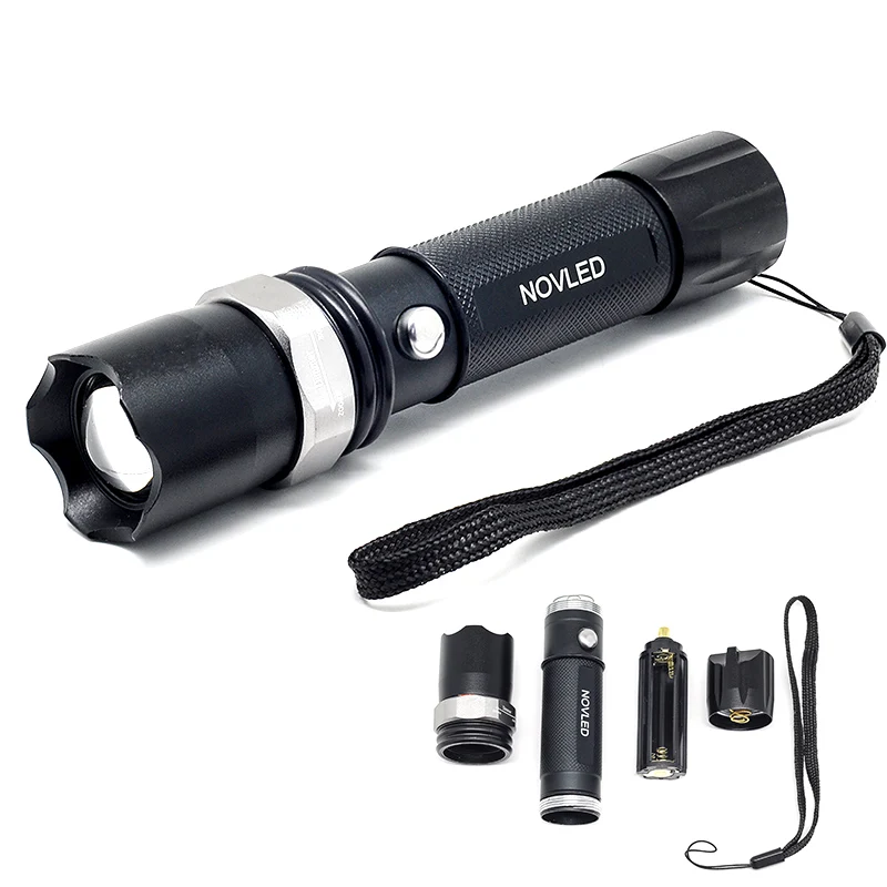 Тактический зум фонарик водонепроницаемый светодиодный 5 Вт 5000lm AAA аккумулятор