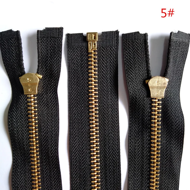 

Brass Metal 5Pcs 5# ( 30-60CM ) Open-End Zipper Black Nylon Coil Zipper