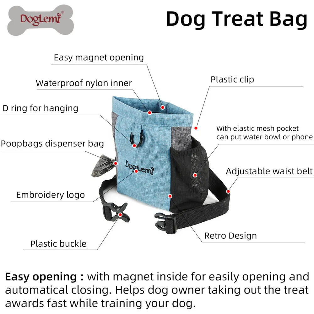 Professional pet treat dog pouch tote bag waist Multifunction training Helpers for dogs german shepherd mascotas |