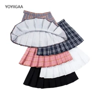 without shorts women pleated skirt high waist a line woman skirts without lining sexy female mini skirts zipper lady plaid skirt