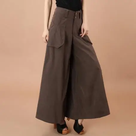 Deporte женские брюки 2019 Женские винтажные широкие эластичная высокая талия