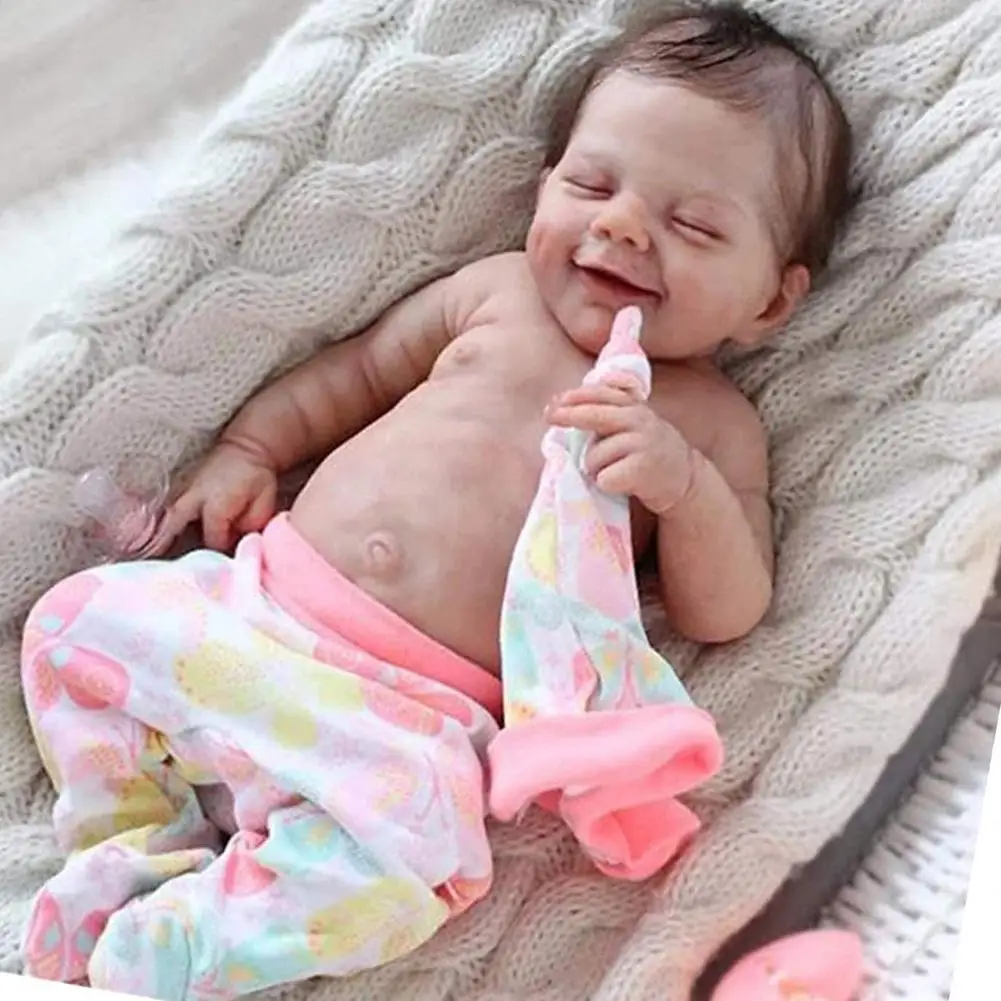 

Newborn Baby Dolls Handmade Silicone Lifelike Baby Gift Dolls Reborn Toddler Soft Silicone With Cloth Body Realistic Doll