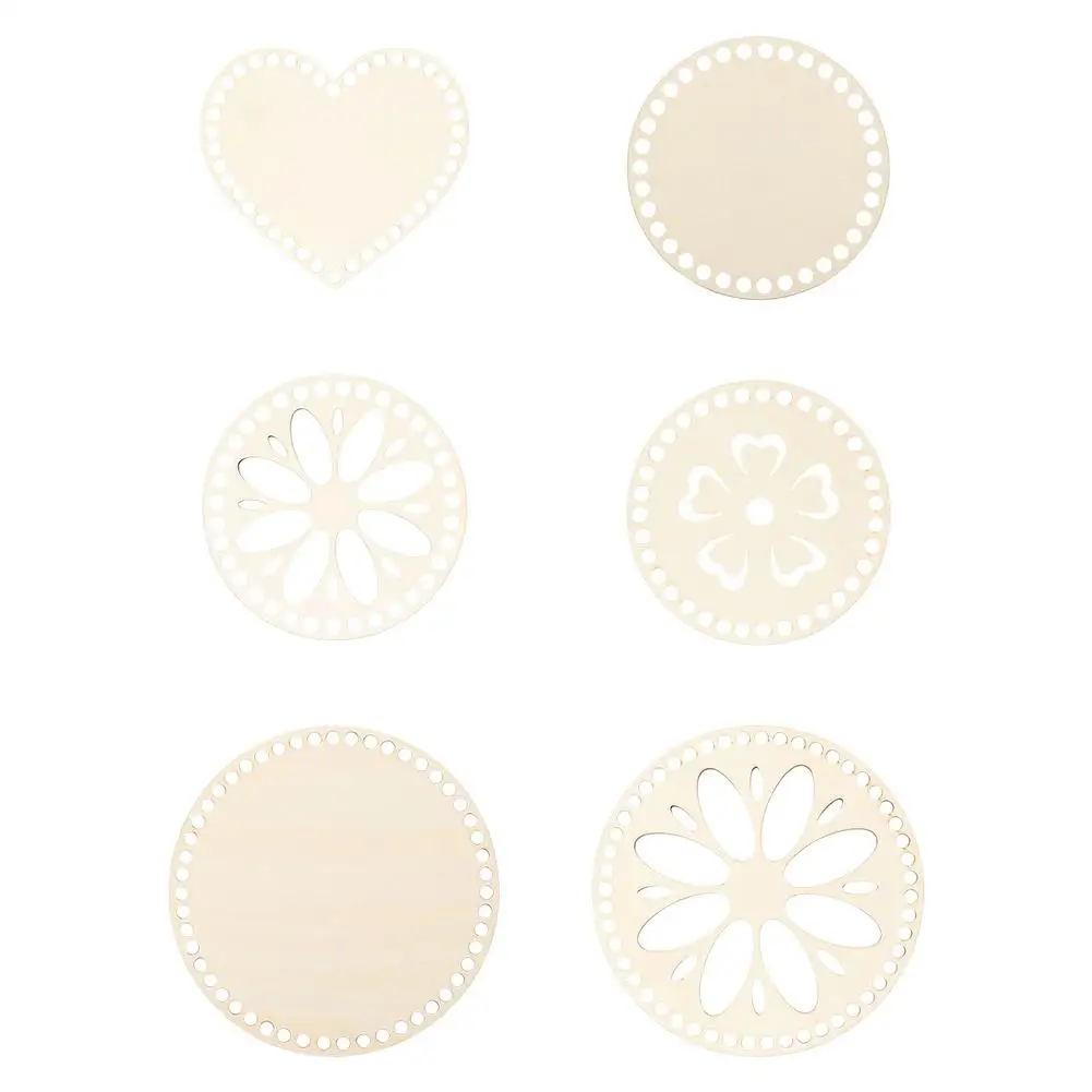 

Wooden Basket Bottoms Hollow Crochet Basket Base Home Decoration Craft Christmas Gifts For Making Basket Weaving Supplies DI