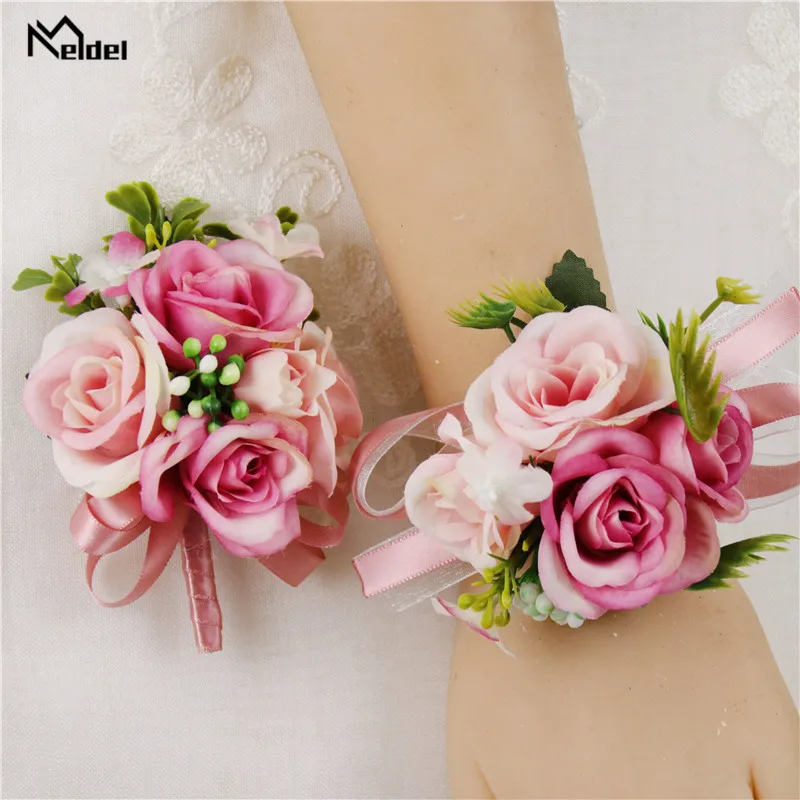Свадебная бутоньерка Meldel браслет для подружек невесты на запястье девушек