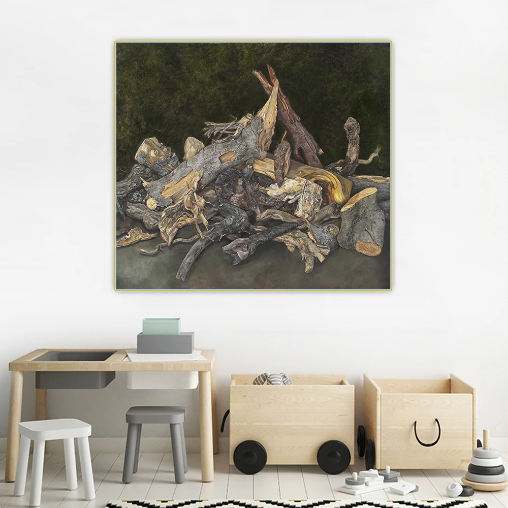 

Citon Andrew Wyeth《Pile of firewood》Canvas Oil Painting Artwork Poster Picture Wall Decor Background Home indoor Decoration