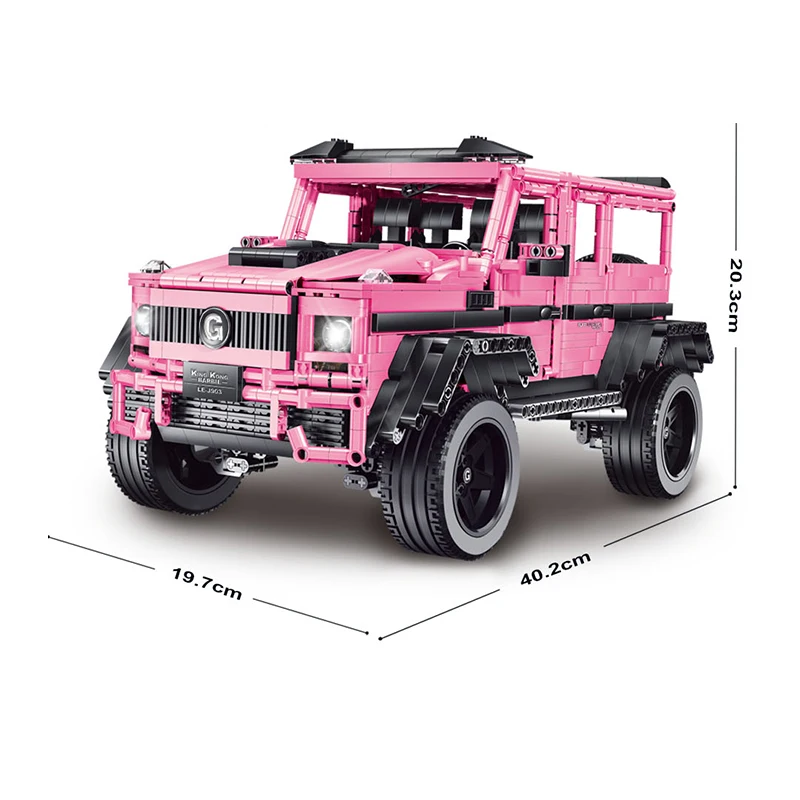 

MOC Technic Series RC Car Pink Jeeps SUV G500 AWD Off-road Vehicle Model Kit Building Blocks Bricks Educational KIDS TOYS Gifts