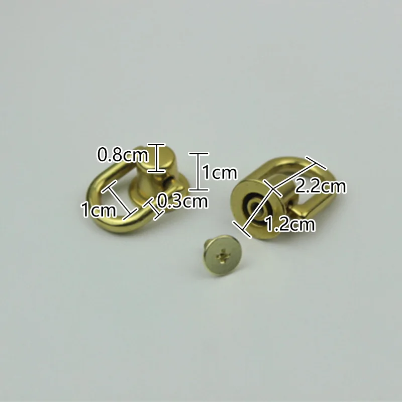 1Pcs Metal D Ring Round Head Stud Screwback Craft Bag Buckle Tongs Snap Hook With Screws For DIY Parts Accessories - купить по