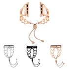 Модный металлический ремешок в форме сердца для Apple watch SE 6, 5, 4, браслет из нержавеющей стали, регулируемая длина, браслет-цепочка для часов