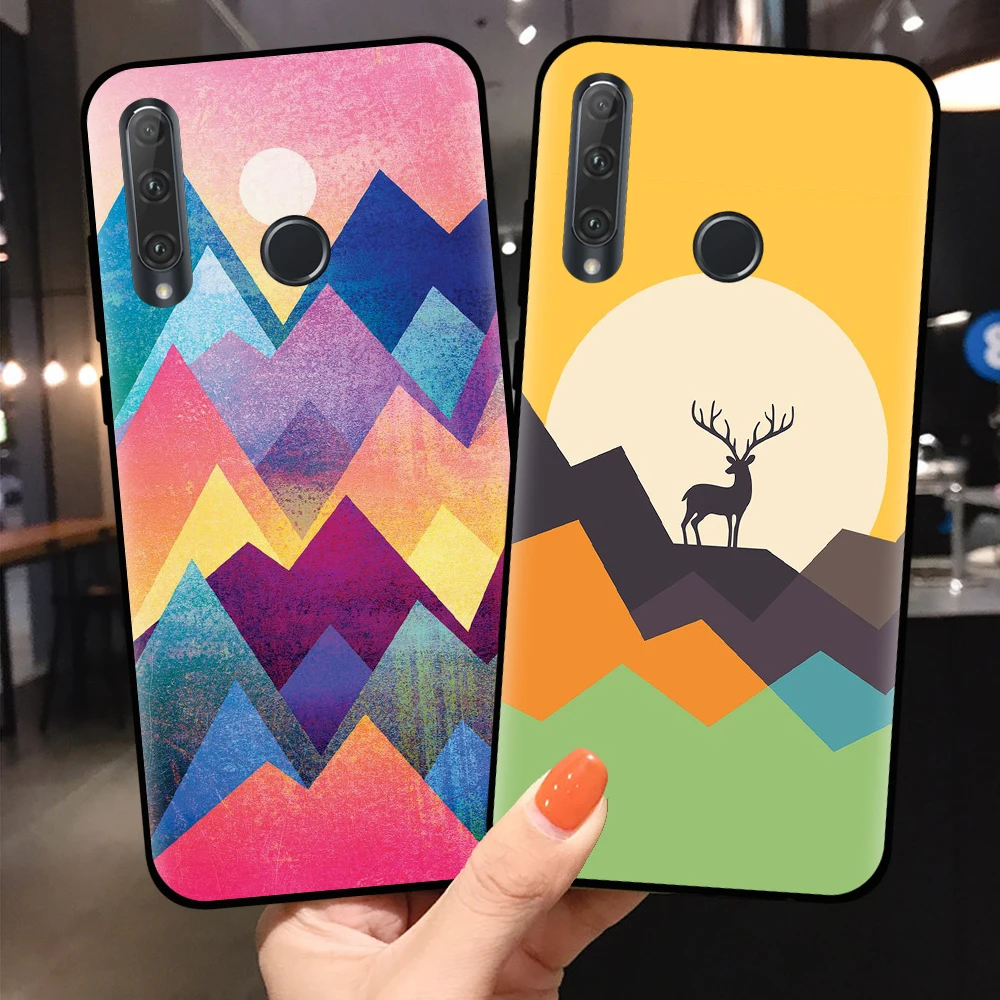 Роскошный чехол с рисунком в виде полумесяца и пирамиды для Huawei P10 P20 P30 Mate 10 20 30 Lite