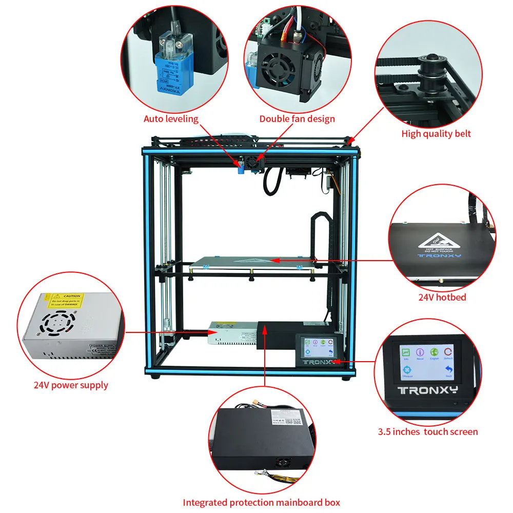 Tronxy повышен X5SA 24V 3D принтеры DIY Наборы с автоматическим уровня крупный шрифт