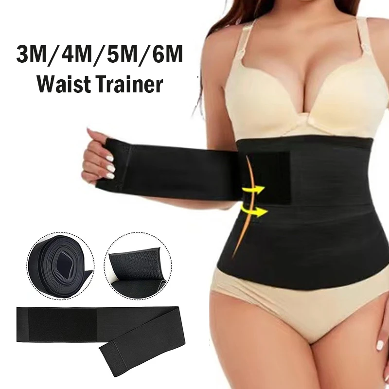 

Multifunctional Women Waist Trainer Body Shaperwear Belt Free Size Slimming Belt Black Shapers Tummy Wrap Belt Resistance Bands