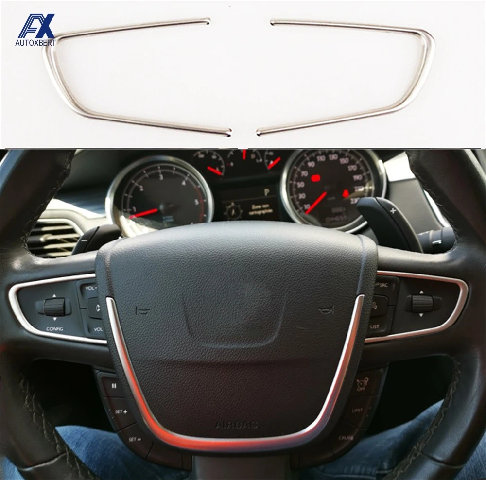Накладка на руль для Peugeot 508 2011 2016 хромированная центральная консоль украшение