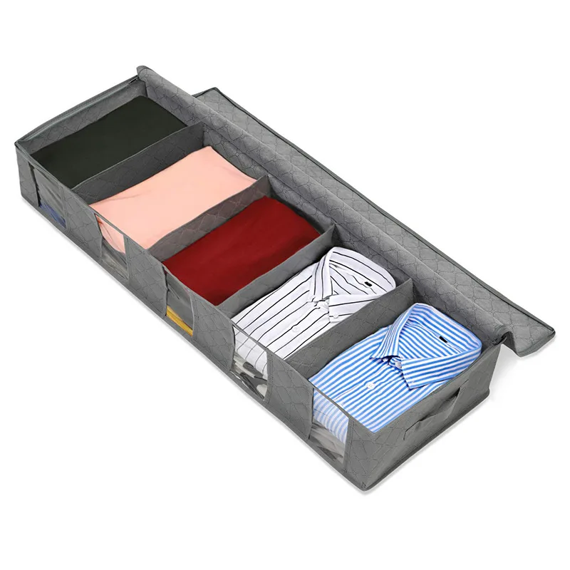 

Домашнее хранилище для одежды, нетканый тканевый ящик для хранения для спальни, пыленепроницаемый и влагостойкий органайзер для хранения ж...
