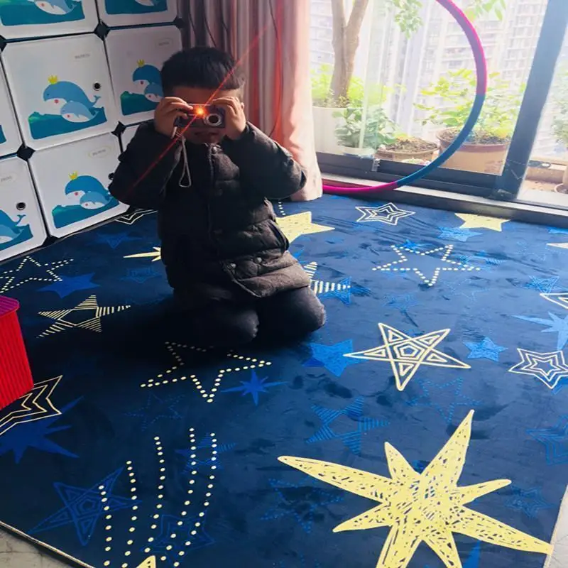 Маленькие двойные звезды De Priere Tapis Chambre Fille Черные Кухонные радио пушистые Дети