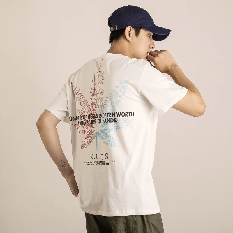 FMZXG летняя трендовая брендовая цветная футболка с коротким рукавом и принтом