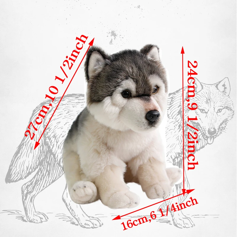 Прямая поставка милая плюшевая игрушка волк Реалистичная мягкая Набивная