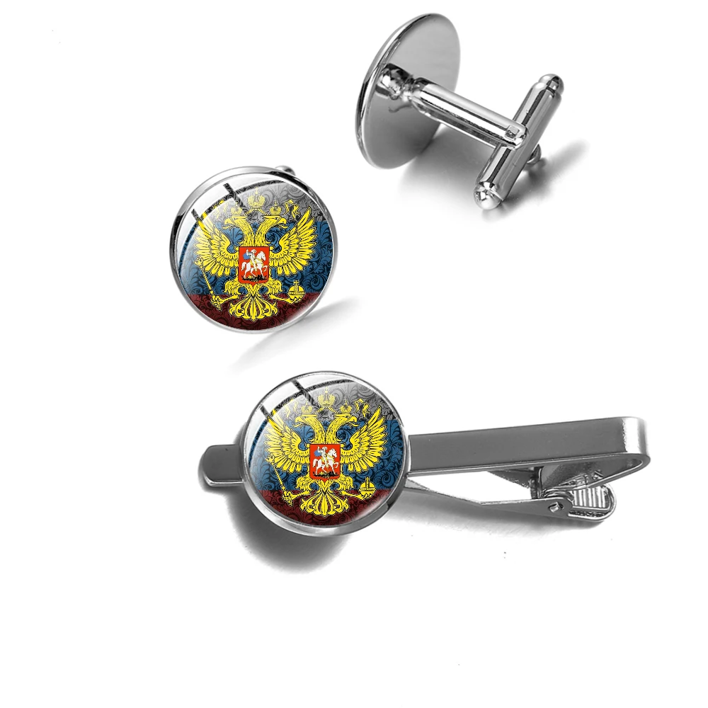 Пограничники России армии запонки с изображением флага Зажимы для галстука в