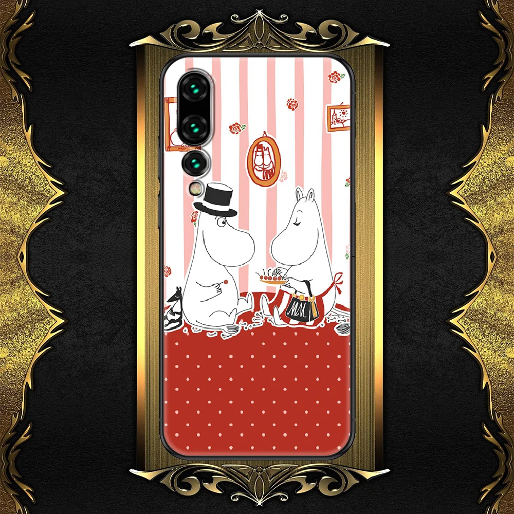 

Hippo Cartoon moomines Phone case For Huawei P Mate P10 P20 P30 P40 10 20 Smart Z Pro Lite 2019 black silicone waterproof pretty