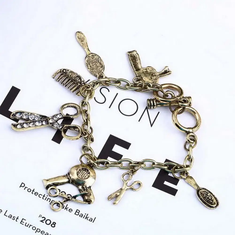 Модный женский браслет расческа для ножниц парикмахерский стилист стразы с