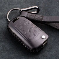 1 pcs genuine leather key case cover for chevrolet camaromalibu for buick gt regal 2018 cruz opel vauxhall key shell