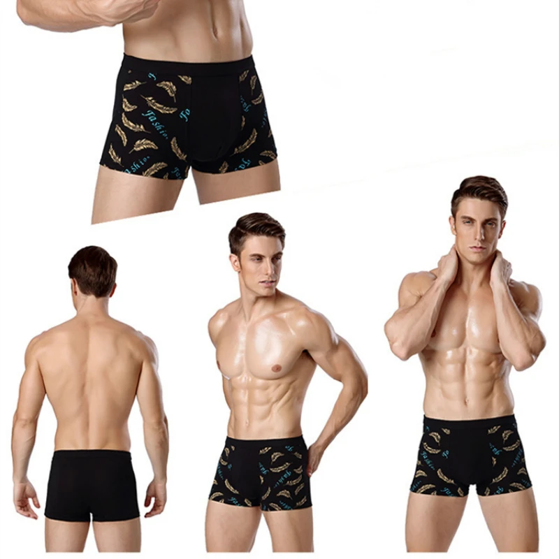 4 шт./лот мужские боксеры из бамбука большого размера соблазнительные шорты для