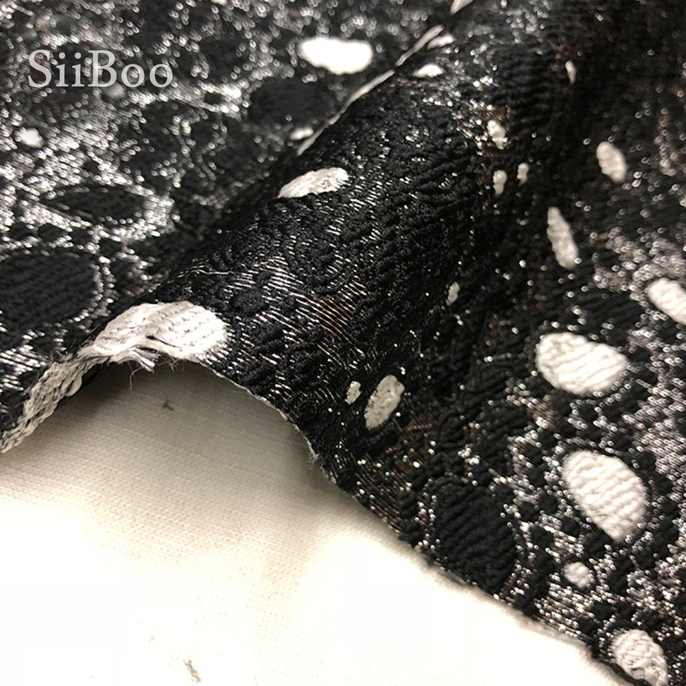 Жаккардовая ткань в французском стиле элегантная зеленая и черная Цветочная