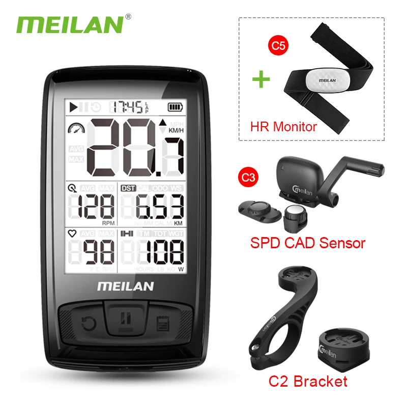 Новейший беспроводной Велосипедный датчик скорости Meilan M4 монитор сердечного
