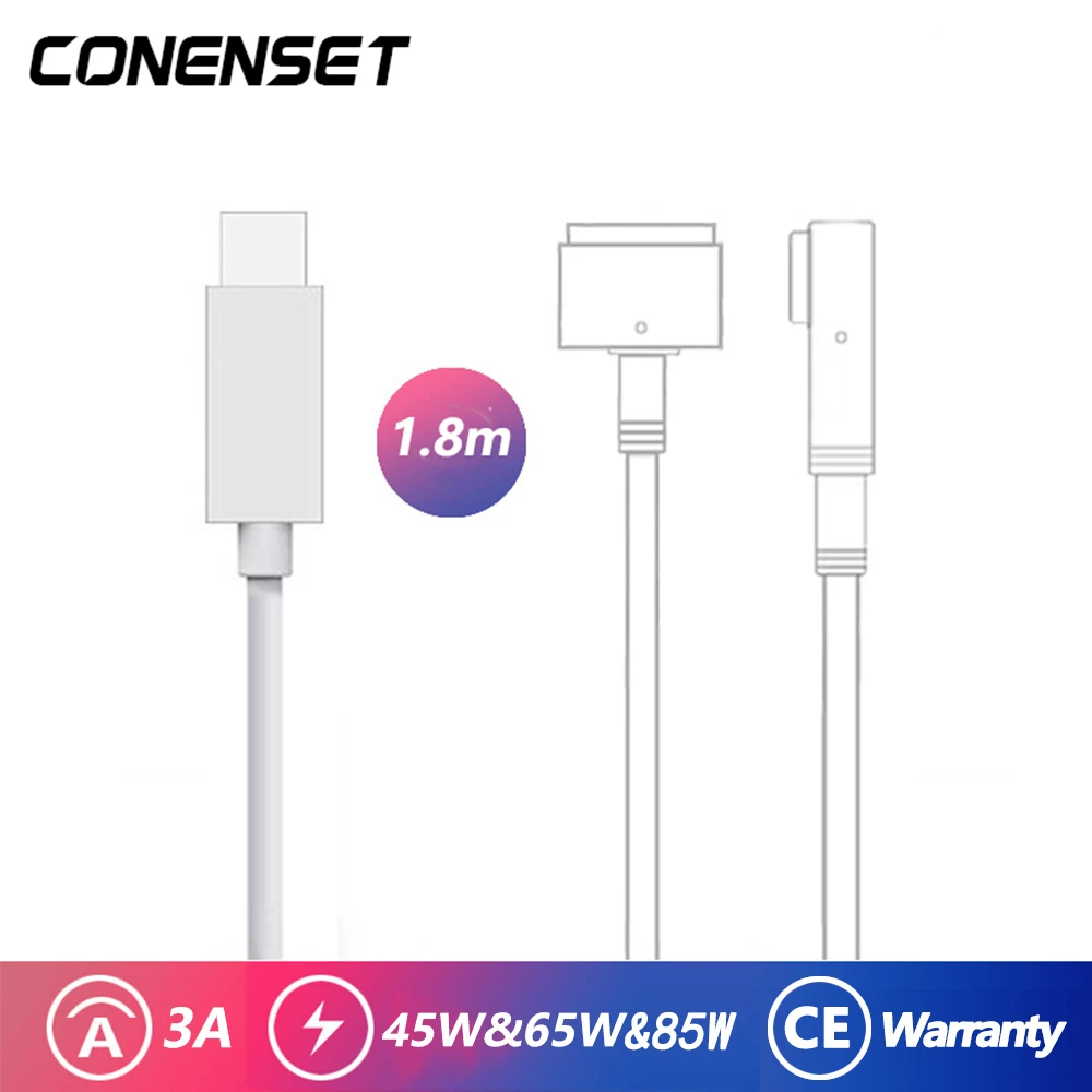 USB C Type Femal to Magnetic 1 2 кабель Шнур адаптер для MacBook Air Pro A1290 A1266 A1175 A1150 A1243 A1229 зарядный