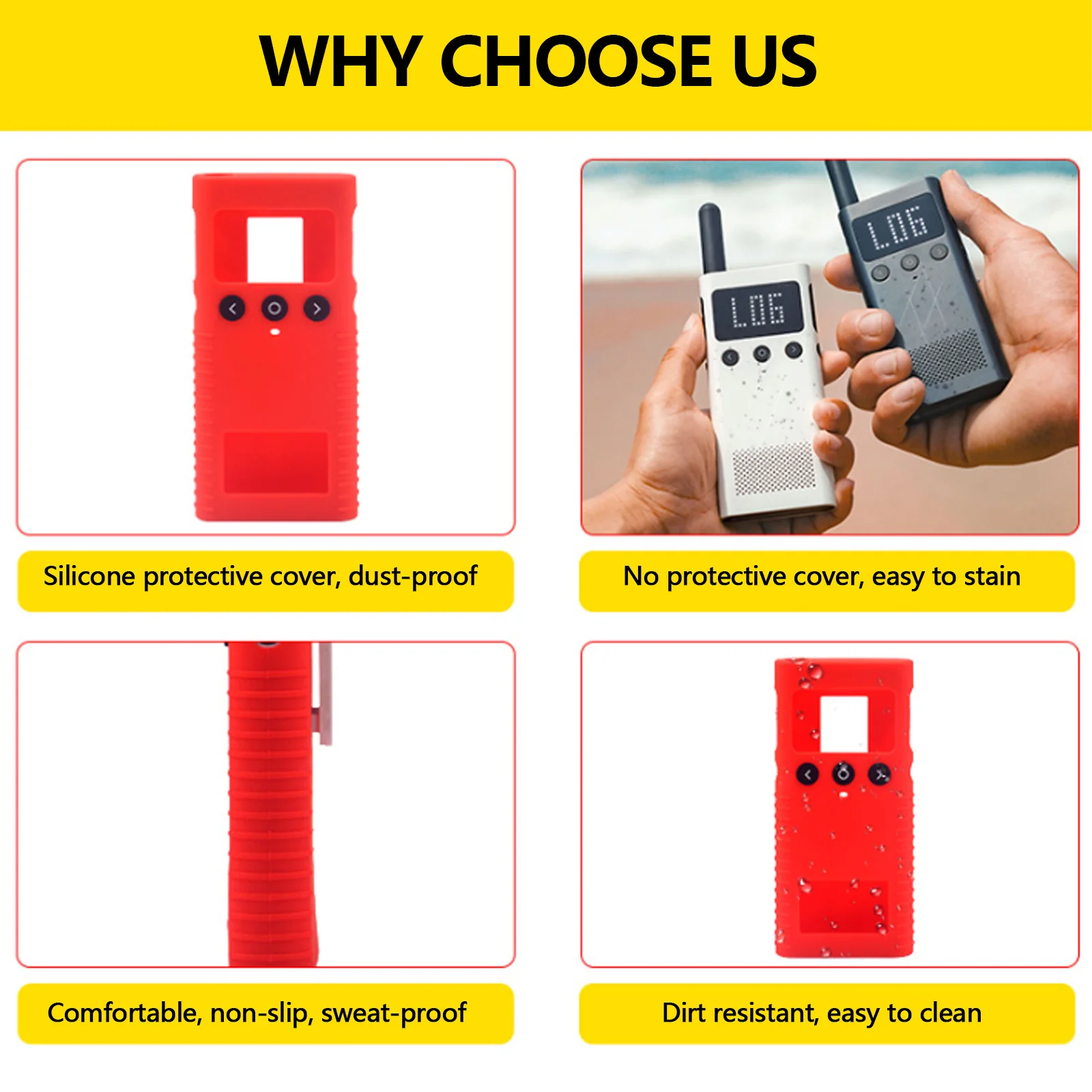 Silicone Protective Case Cover Anti-drop Anti-scratch Outdoor Interphone Protect  Shell Accessories for Xiaomi Walkie Talkie 1S