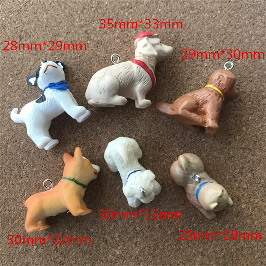 

10pcs Dog Resin Flatback Cabochon Miniature Animals Supply Decoration Jewelry Findings And Components For DIY Decoration