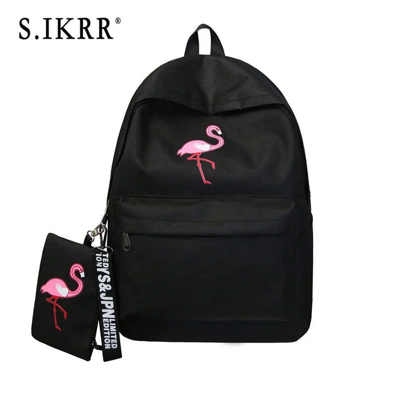 Женский рюкзак с принтом Фламинго S.IKRR простая Студенческая тканевая книжная