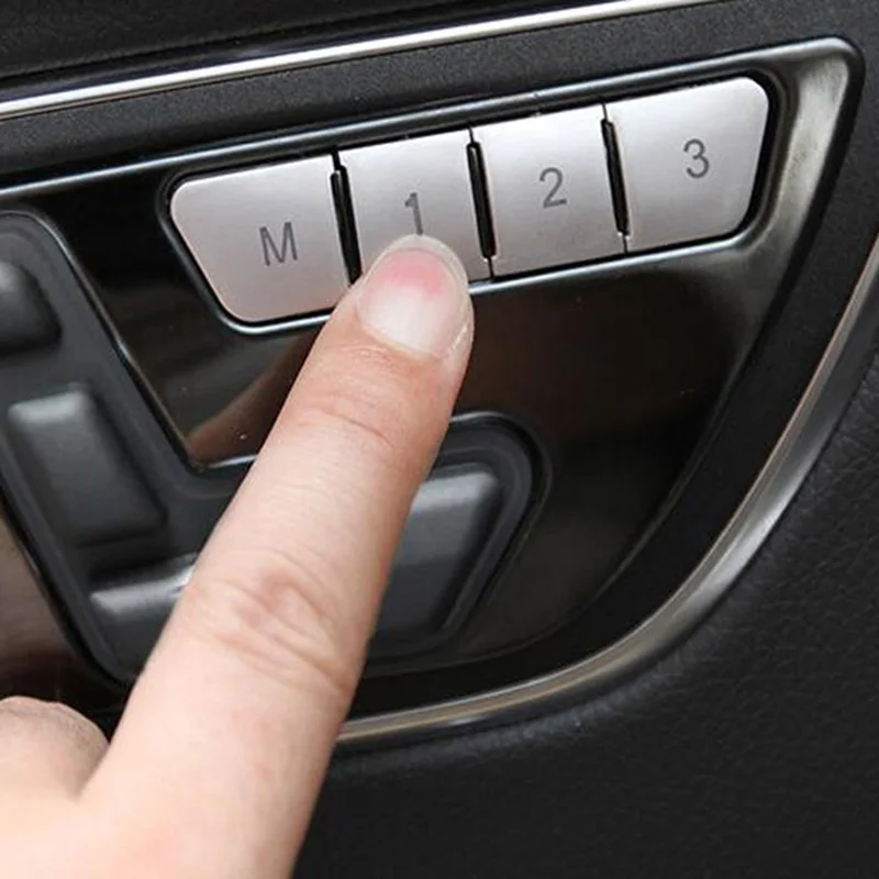 12Pcs Car Door Memory Seat Lock Unlock Adjust Switch Button Cover Trim Sticker For Mercedes Benz Cla/Gla/Glk/Gle/Cls/Gl/Ml/A/B/E |
