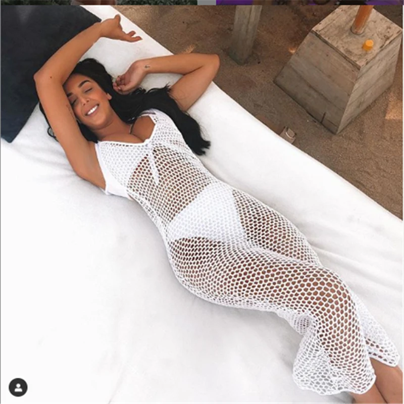

Горячая Распродажа, сексуальный женский купальный костюм, кружевное ажурное вязаное бикини, накидка, купальник 2021, летнее пляжное платье, п...