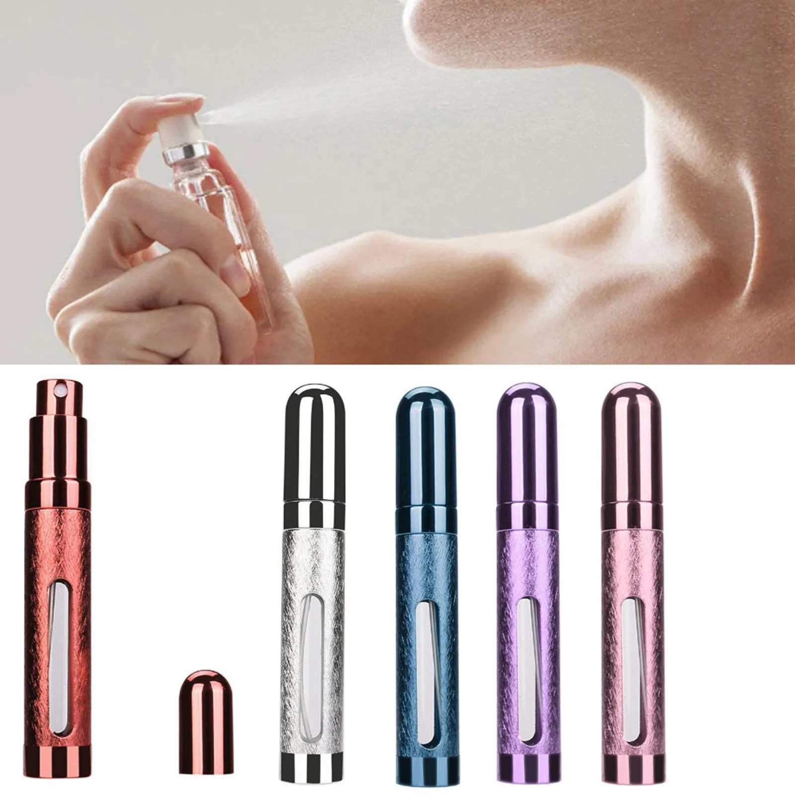 

12ml Portable Mini Refillable Perfume Bottle With Spray Scent Pump Empty Cosmetic Containers Spray Atomizer Bottle For Travel