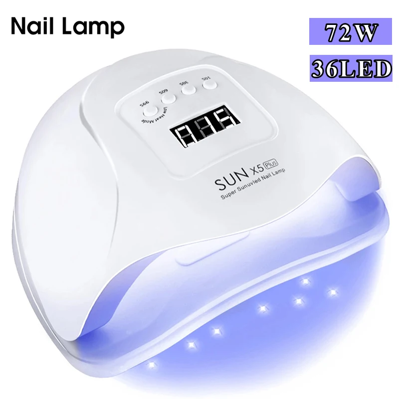 

LED Nail Lamp For Manicure 72W Nail Dryer Machine UV Drying Lamp For Curing UV Gel Nail Polish With Motion Sensing LCD Display