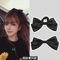 new fashion korean ribbon fabric big black bowknot hair clip women hair accessories headwear hair tie hair clips for girls