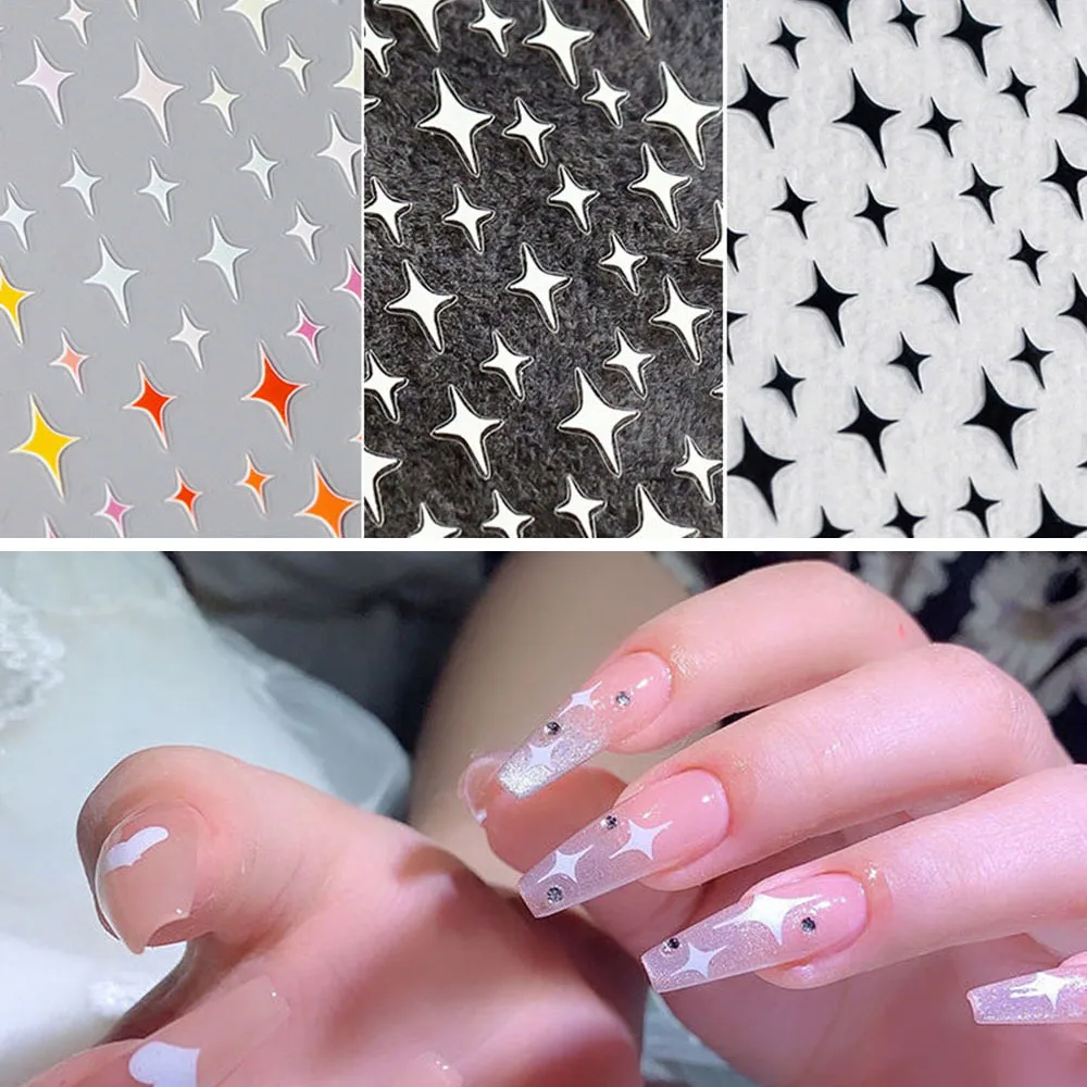 

New Star Nail Sticker Pro Frosting Thin Transparent 3d Engraved Nail Sticker Nail Art Decoration Nail Decals Design Fake Nails
