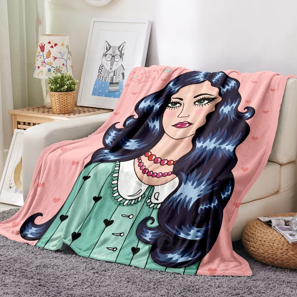 

Rock And Roll Flannel Blanket 3D Print Beautiful Girls Fleece Blanket For Bedroom Throw Blanket For Kids Adults Home Blanket