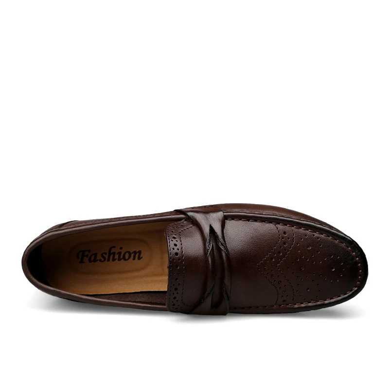 Туфли мужские из натуральной кожи лоферы на плоской подошве роскошные