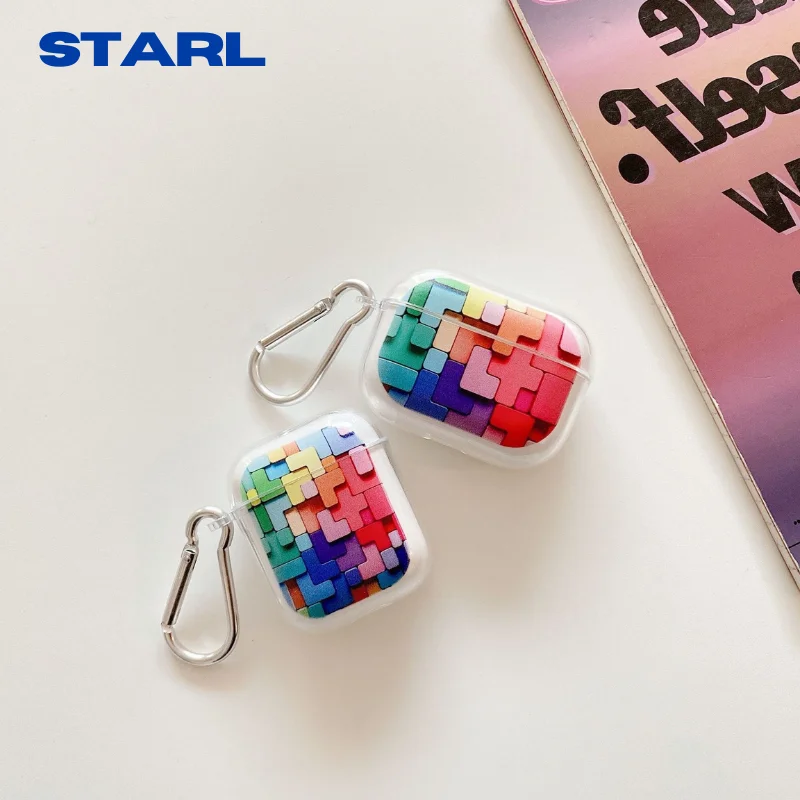 

Transparent Soft Earphone Case Coloful Cute Brick For Airpodscase Air Pod 1 2 Airpods 3 Full Cover Dustproof Scratchproof