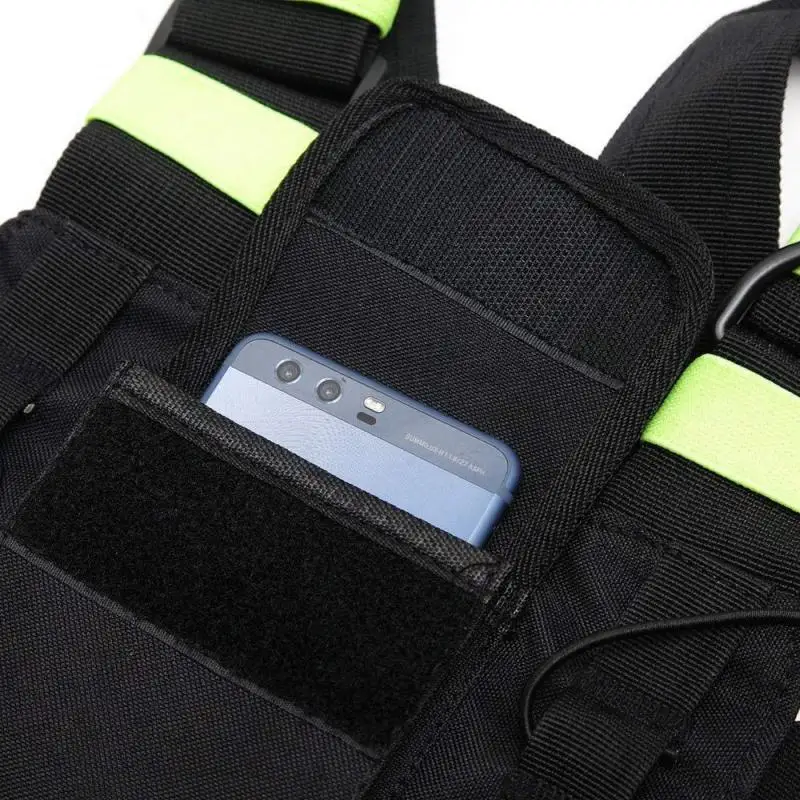 

Work Tool Suspender Belt Work Tool Bag Heavy Duty Work Tool Belt Adjustable Black Chest Rig Bag With Reflective Strips Tactical