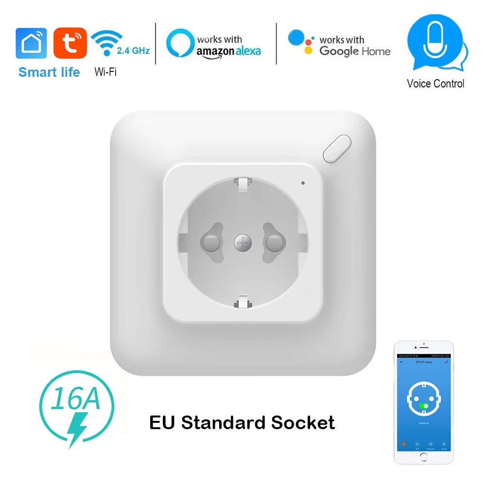Wi Fi умная розетка ЕС 16a мониторинг энергии таймер переключатель передачи голоса
