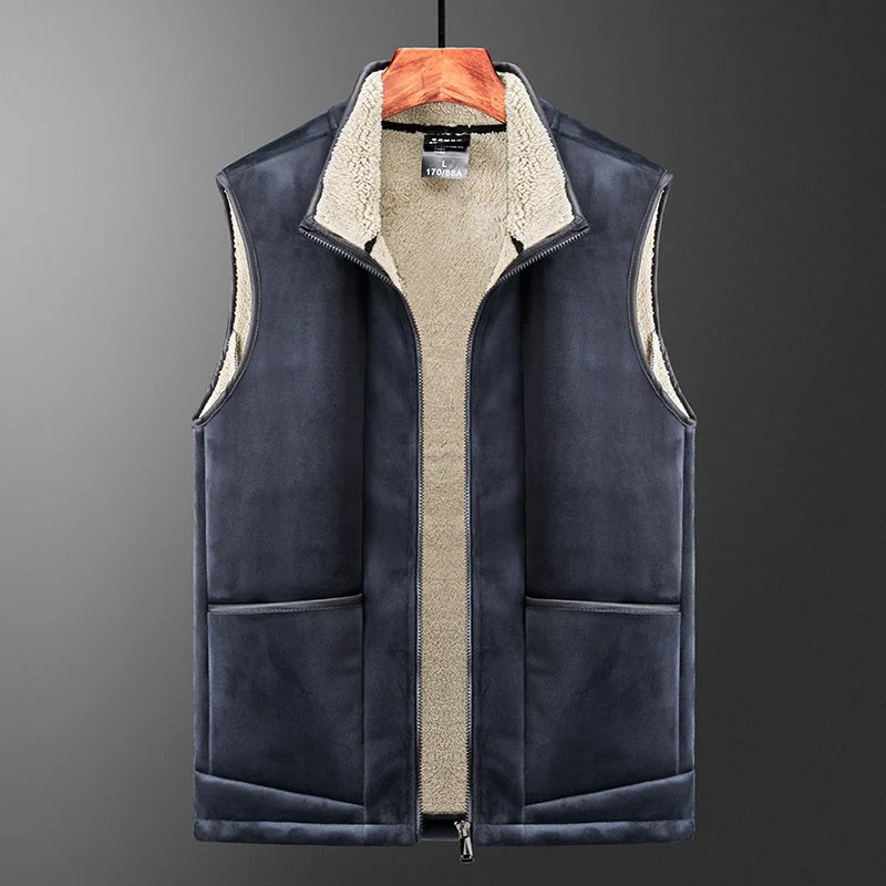

Брендовый кашемировый жилет, Осень-зима, повседневная куртка без рукавов, мужской теплый флисовый жилет, мужская куртка, плотный мужской жи...