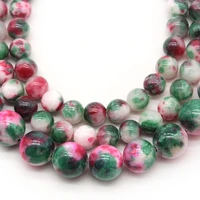 natural pink green persian jades stone round loose beads for jewelry making handmade diy bracelet earrings 15 681012mm