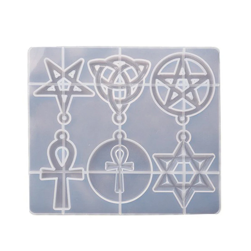 

Transparent Silicone Mould Dried Flower Resin Decorative Craft DIY Pentagram Six-pointed Star Mold Epoxy Resin Molds For Jewelry